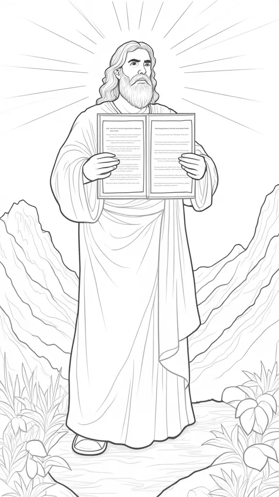 moses and ten commandments coloring page